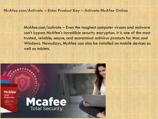 mcafee com activate enter product key activate