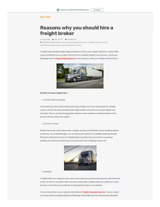 Reasons why you should hire a freight broker