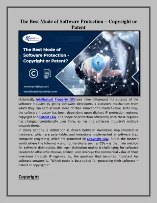 the best mode of software protection copyright