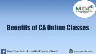 Benefits of CA Online Classes