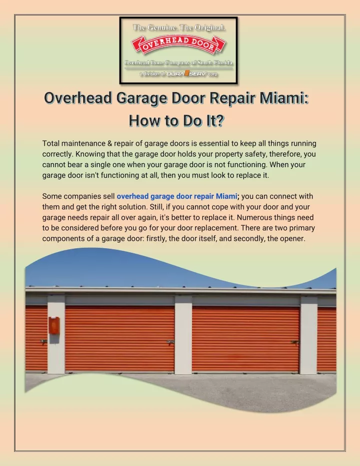 total maintenance repair of garage doors