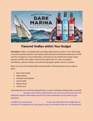 flavored vodkas within your budget