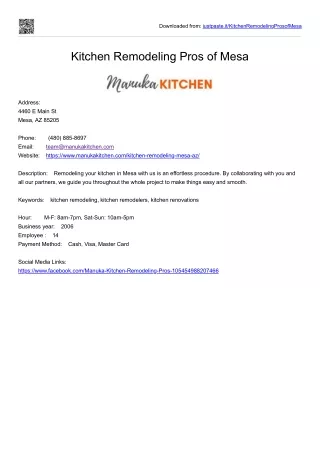 Kitchen Remodeling Pros of Mesa