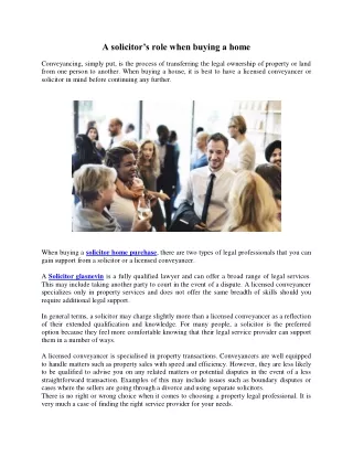 a solicitor s role when buying a home