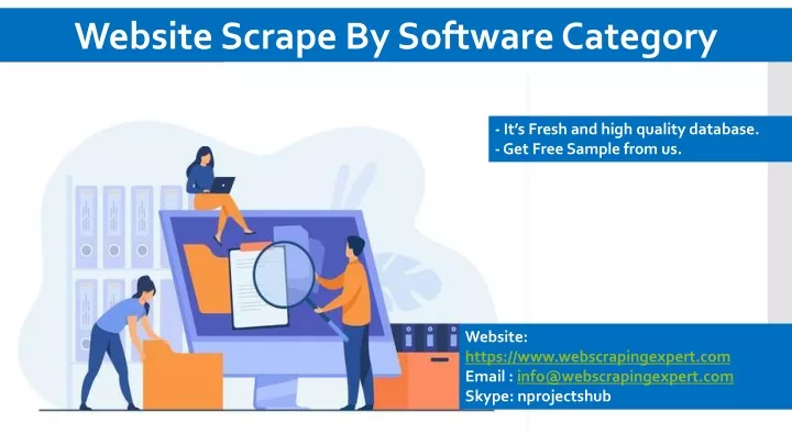 website scrape by software category