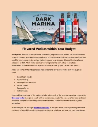 flavored vodkas within your budget