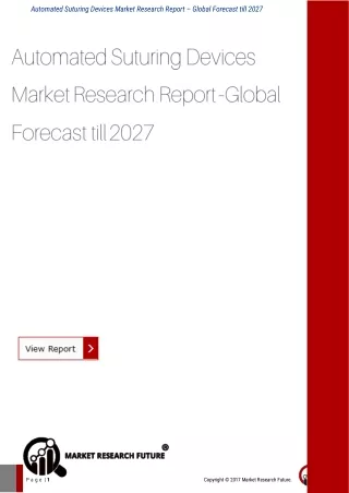 automated suturing devices market research report