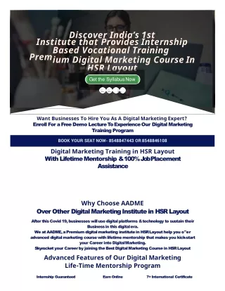 Digital Marketing Training in hsr layout