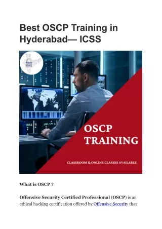 best oscp training in hyderabad icss