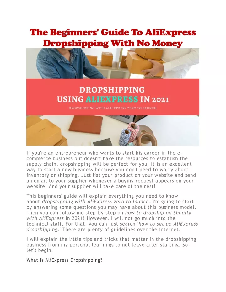 the beginners guide to aliexpress dropshipping