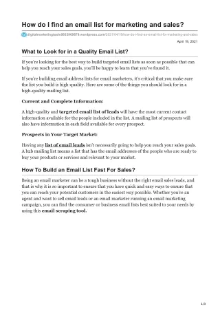 how do i find an email list for marketing