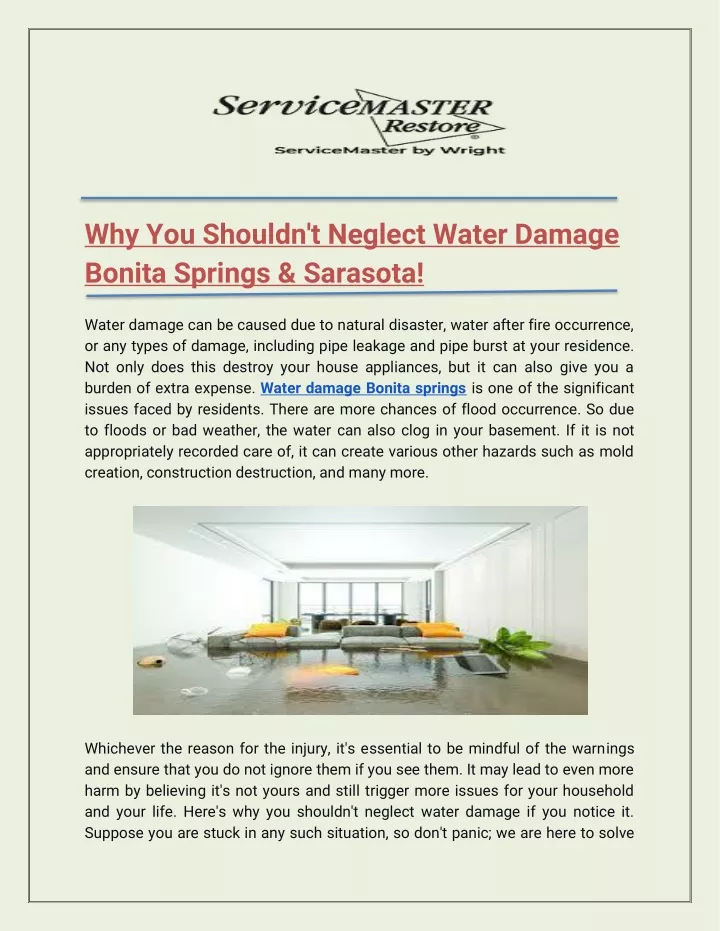 why you shouldn t neglect water damage bonita