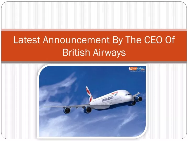latest announcement by the ceo of british airways