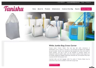 White Jumbo Bag Cross Corner | Tanishu Global