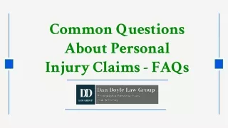 Common Questions About Personal Injury Claims - FAQs
