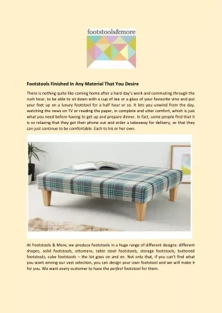 footstools finished in any material that