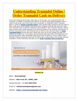 Understanding Tramadol Online  Order Tramadol Cash on Delivery