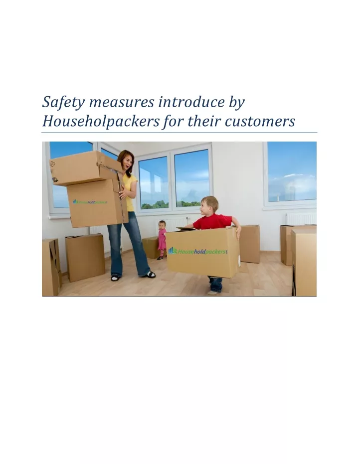 safety measures introduce by householpackers
