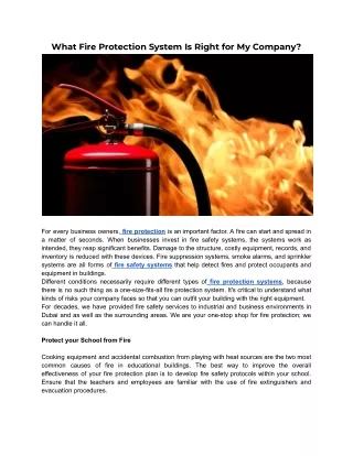 what fire protection system is right