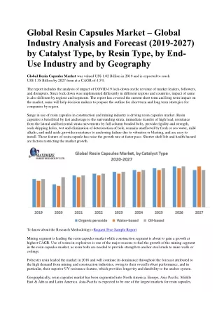 global resin capsules market global industry