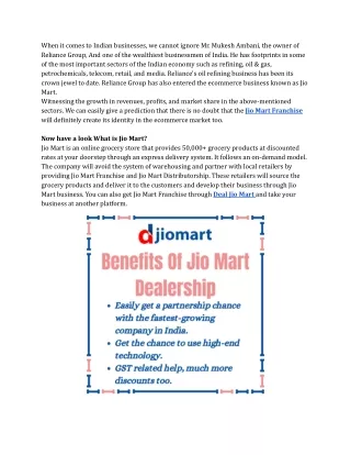 Will Jio Mart Conquer The Indian E-Commerce | Jio Mart Franchise