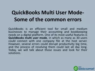 quickbooks multi user mode some of the common errors
