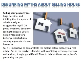 debunking myths about selling house