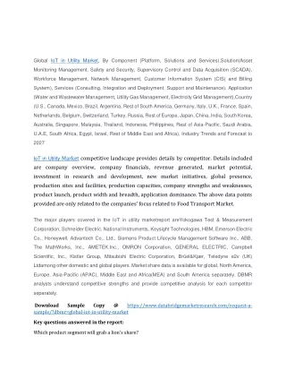 global iot in utility market by component