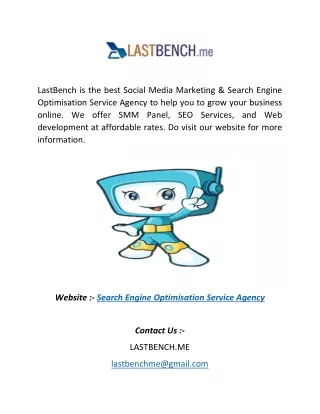 Search Engine Optimisation Service Agency  Lastbench.me