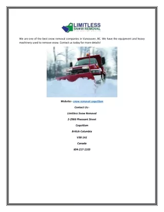 we are one of the best snow removal companies