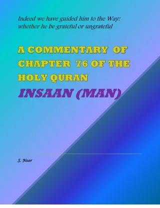 Commentary on chapter insaan