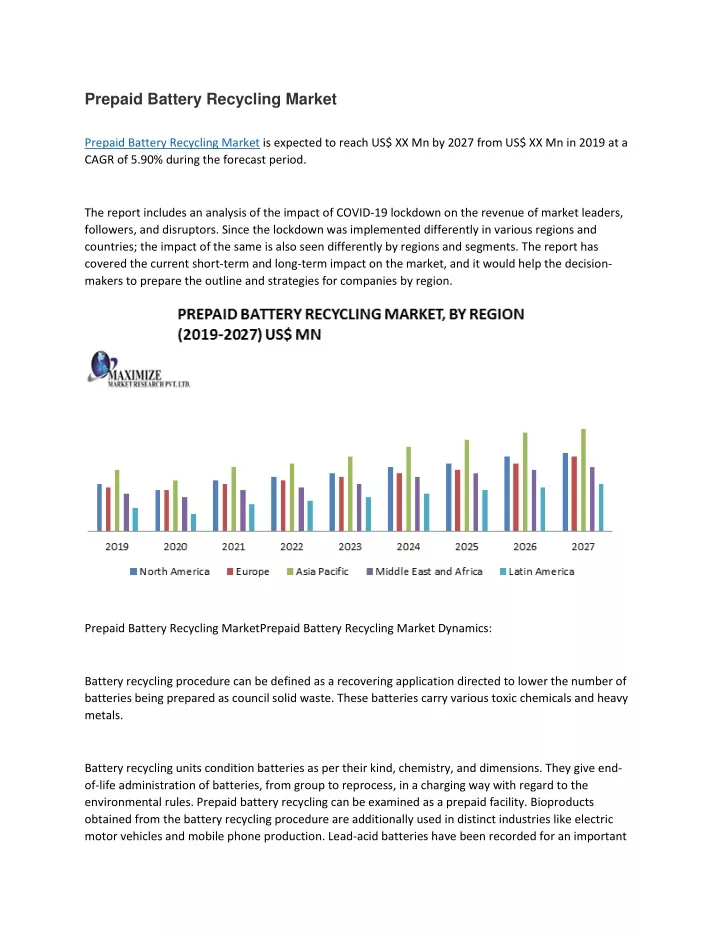 prepaid battery recycling market