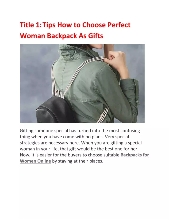 title 1 tips how to choose perfect woman backpack
