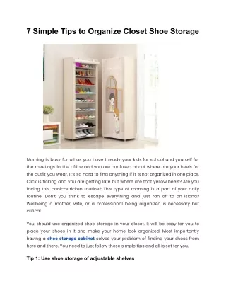 7 Simple Tips to Organize Closet Shoe Storage