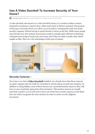 use a video doorbell to increase security of your