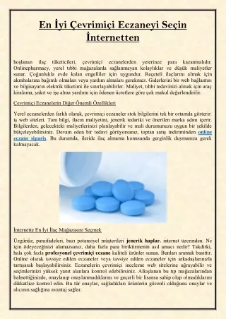 en yi evrimi i eczaneyi se in nternetten