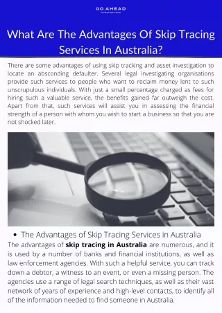 What Are The Advantages Of Skip Tracing Services In Australia