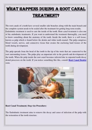 what happens during a root canal what happens