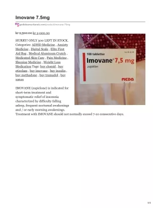 imovane 7 5mg