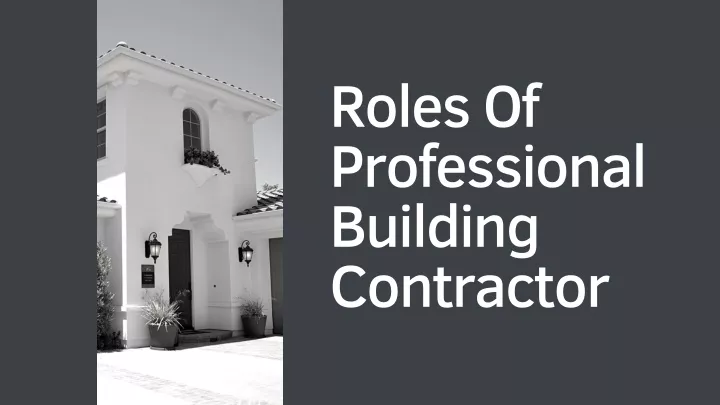 roles of professional building contractor