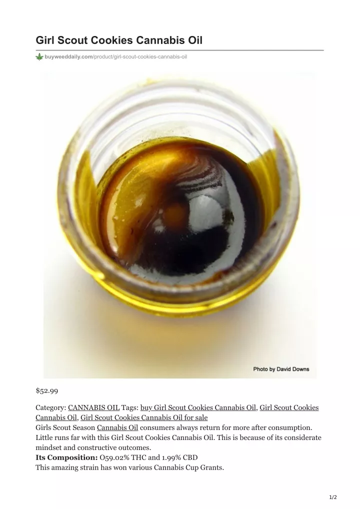girl scout cookies cannabis oil