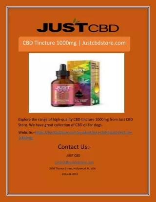 cbd tincture 1000mg justcbdstore com