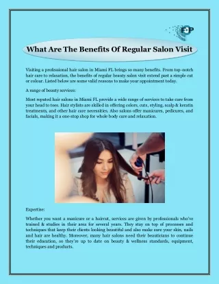 What Are The Benefits Of Regular Salon Visit