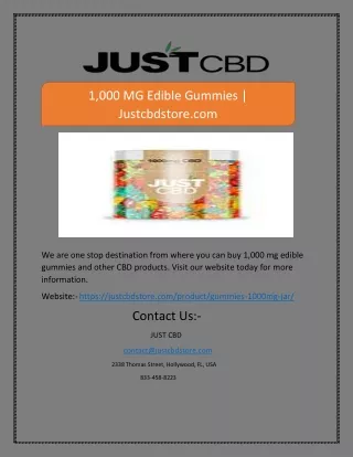 1 000 mg edible gummies justcbdstore com