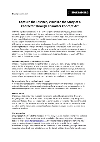Capture the Essence, Visualize the Story of a Character Through Character