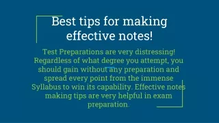 best tips for making effective notes