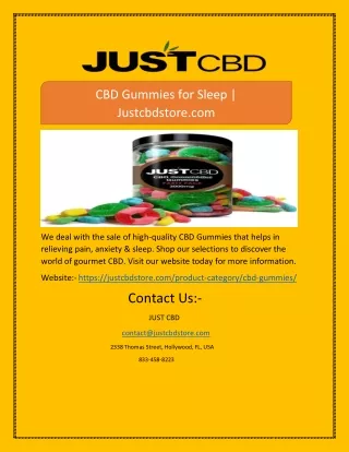 cbd gummies for sleep justcbdstore com
