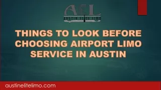 Things to Look Before Choosing Airport Limo Service in Austin