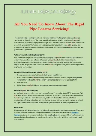 all you need to know about the rigid pipe locator