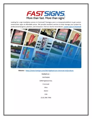 Custom Signs in Cincinnati  Fastsigns.com